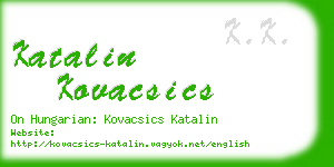 katalin kovacsics business card